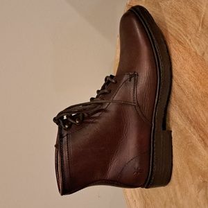 NWOT Frye Womens Combat Boots Brown Leather Lace-Up Womens Size 6 B Lug …